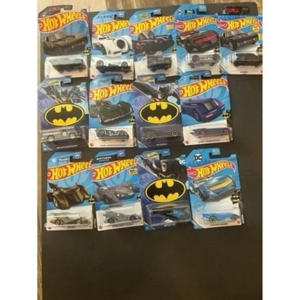 new sealed lot of 13‎ Batman hot wheels vehicles (will not separate)